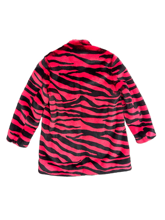 Vintage Faux Fur Hot Pink Zebra Coat