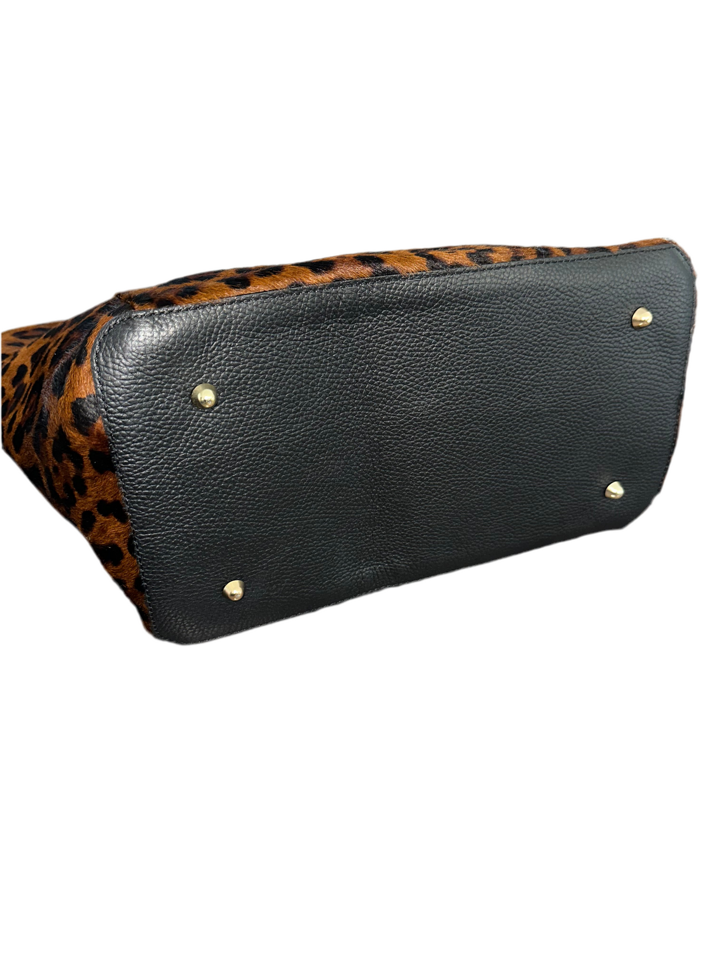 Vintage Leopard Genuine Leather and Ponyhair Tote Bag