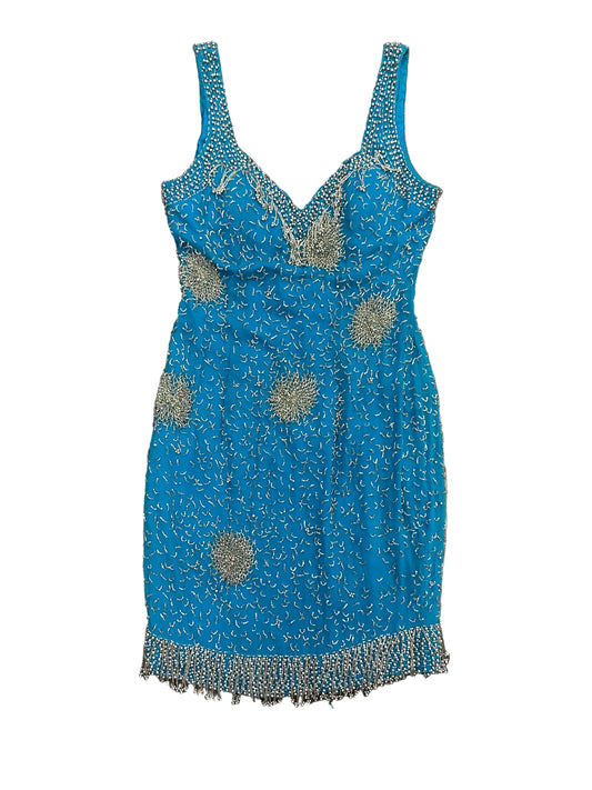 Vintage Embellished Turquoise Dress