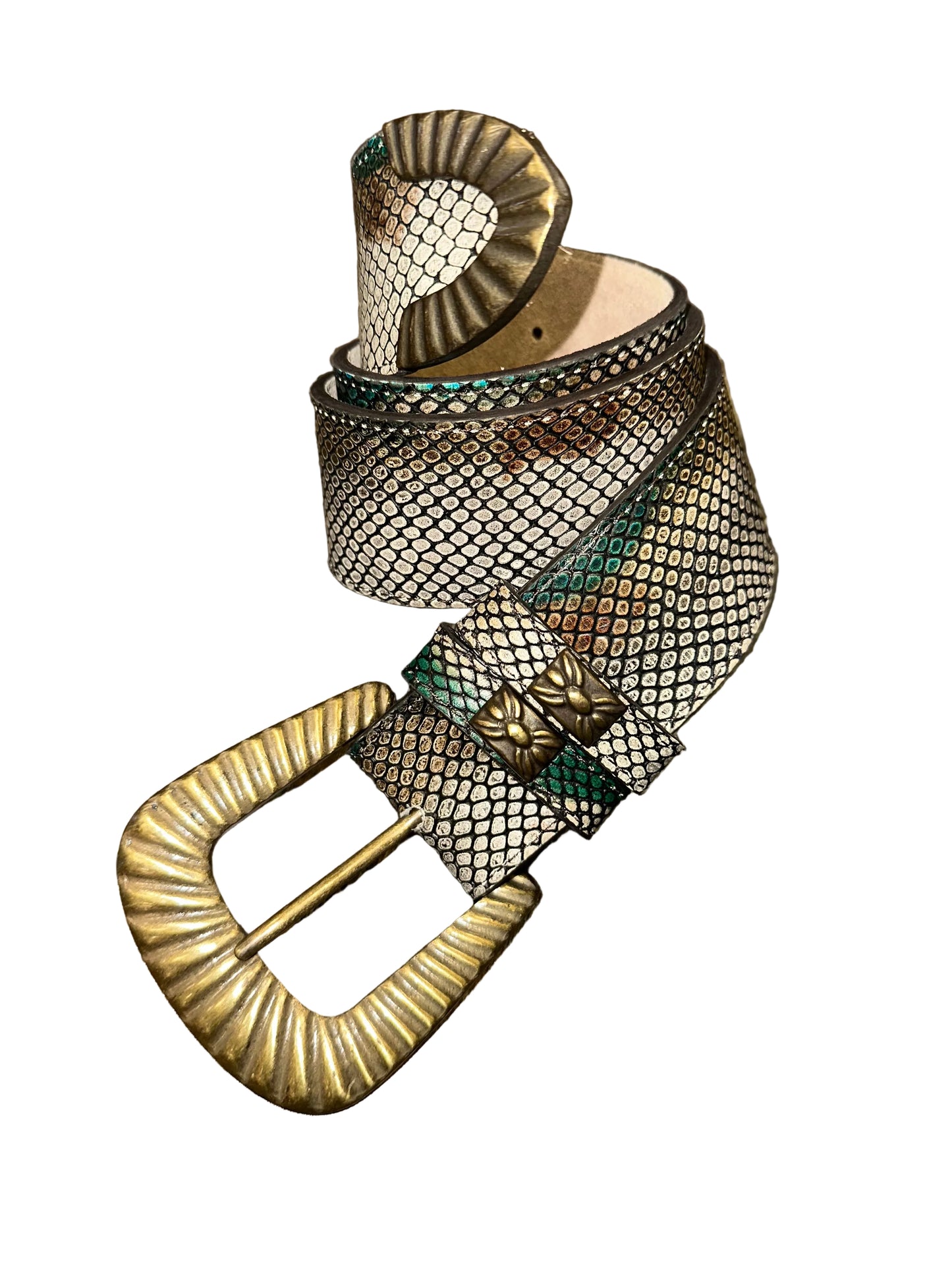Snakeskin Leather Belt