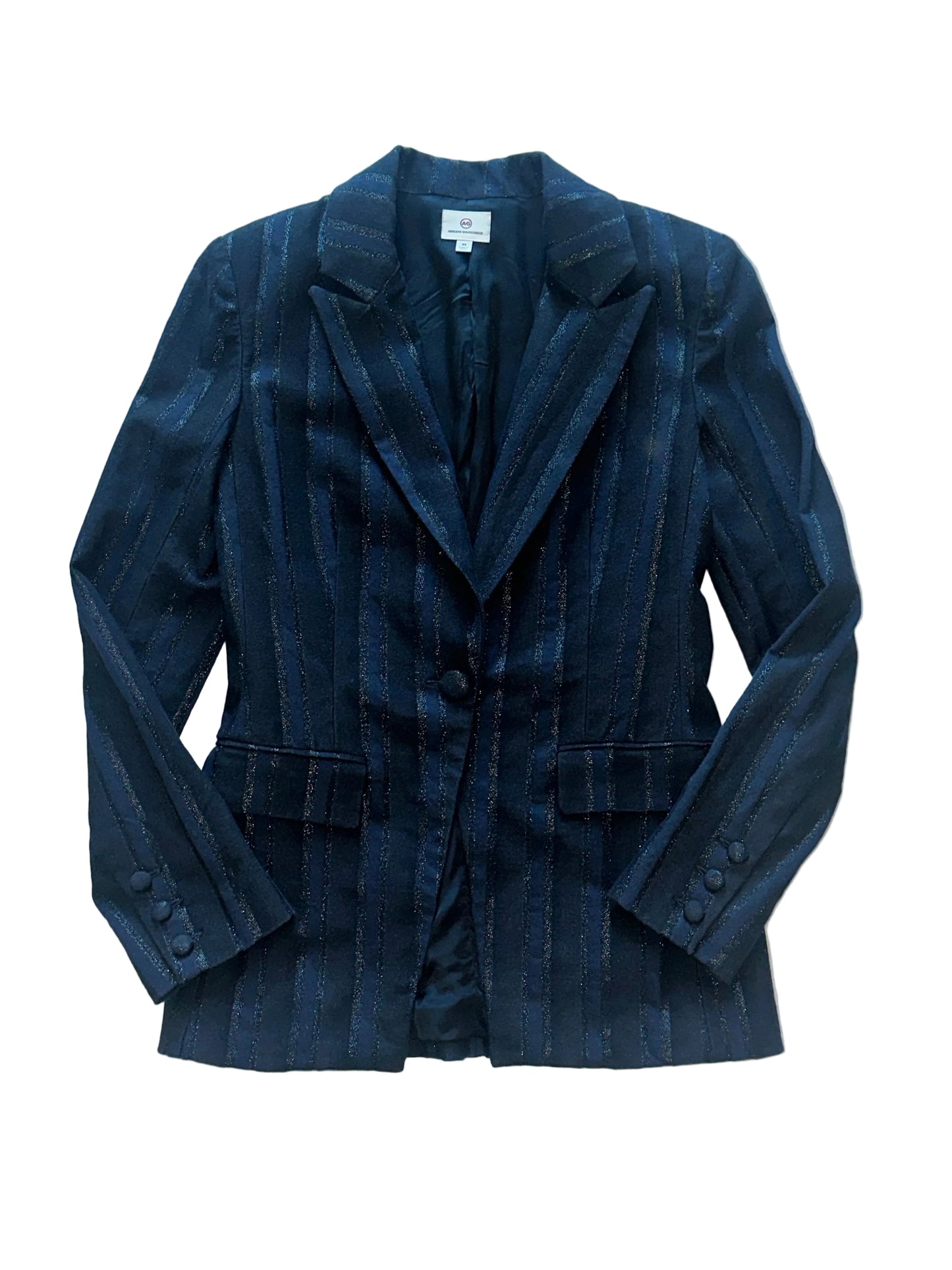 AG Sparkly Pinstripe Navy and Black Blazer