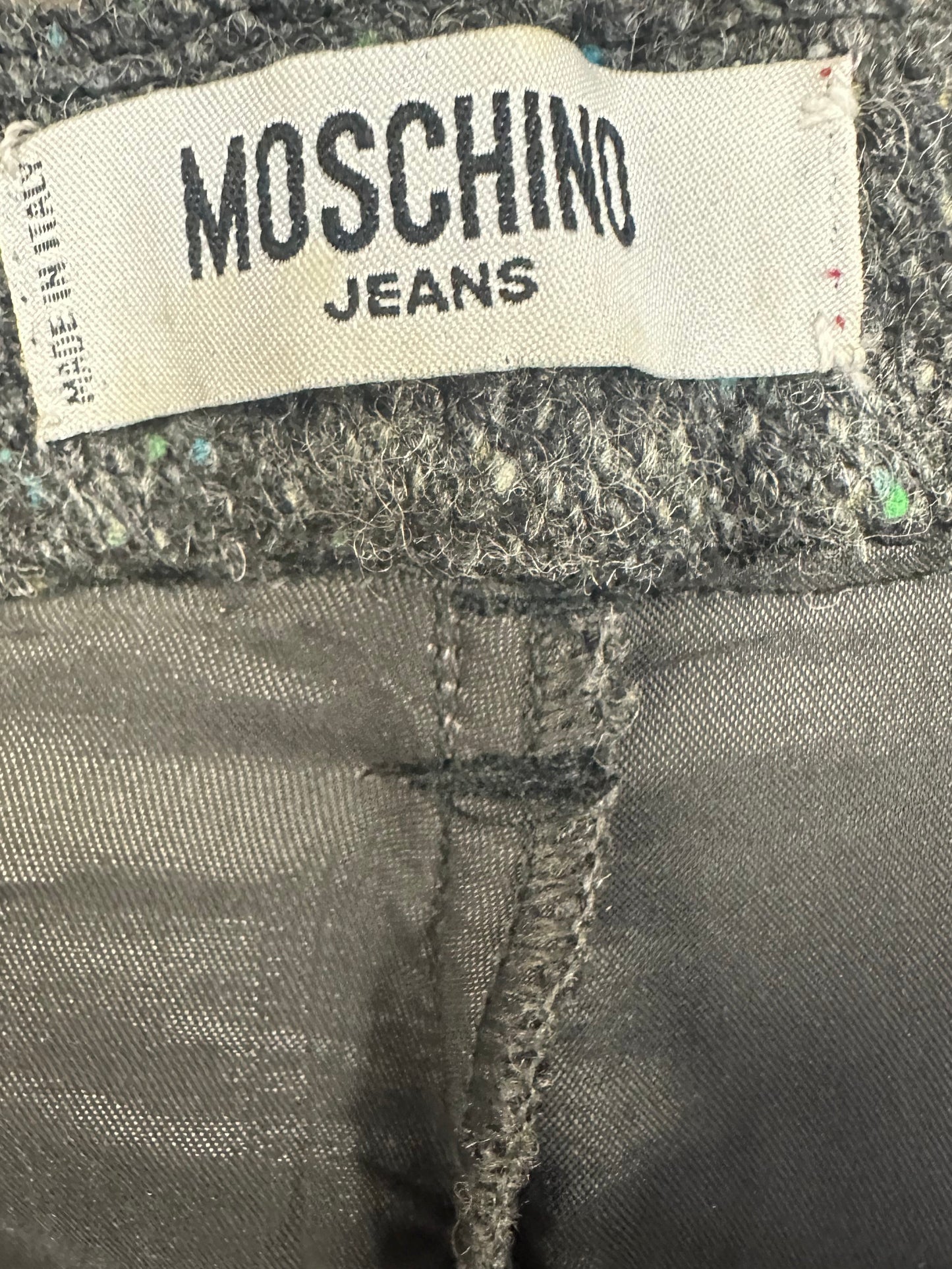 90s Moschino Embroidered Floral Tweed Trousers