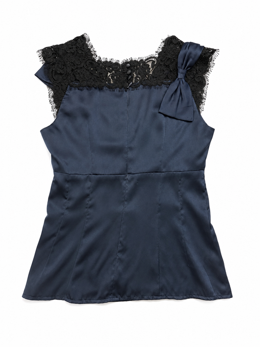 Vintage Nanette Lepore Silk Bow Blouse