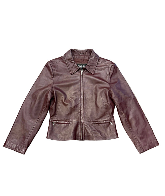 Vintage Plum Leather Jacket