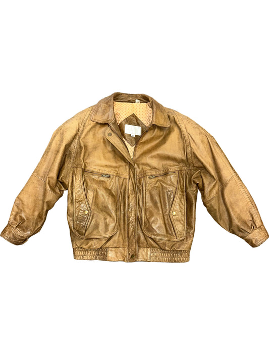 Vintage Leather Bomber Jacket
