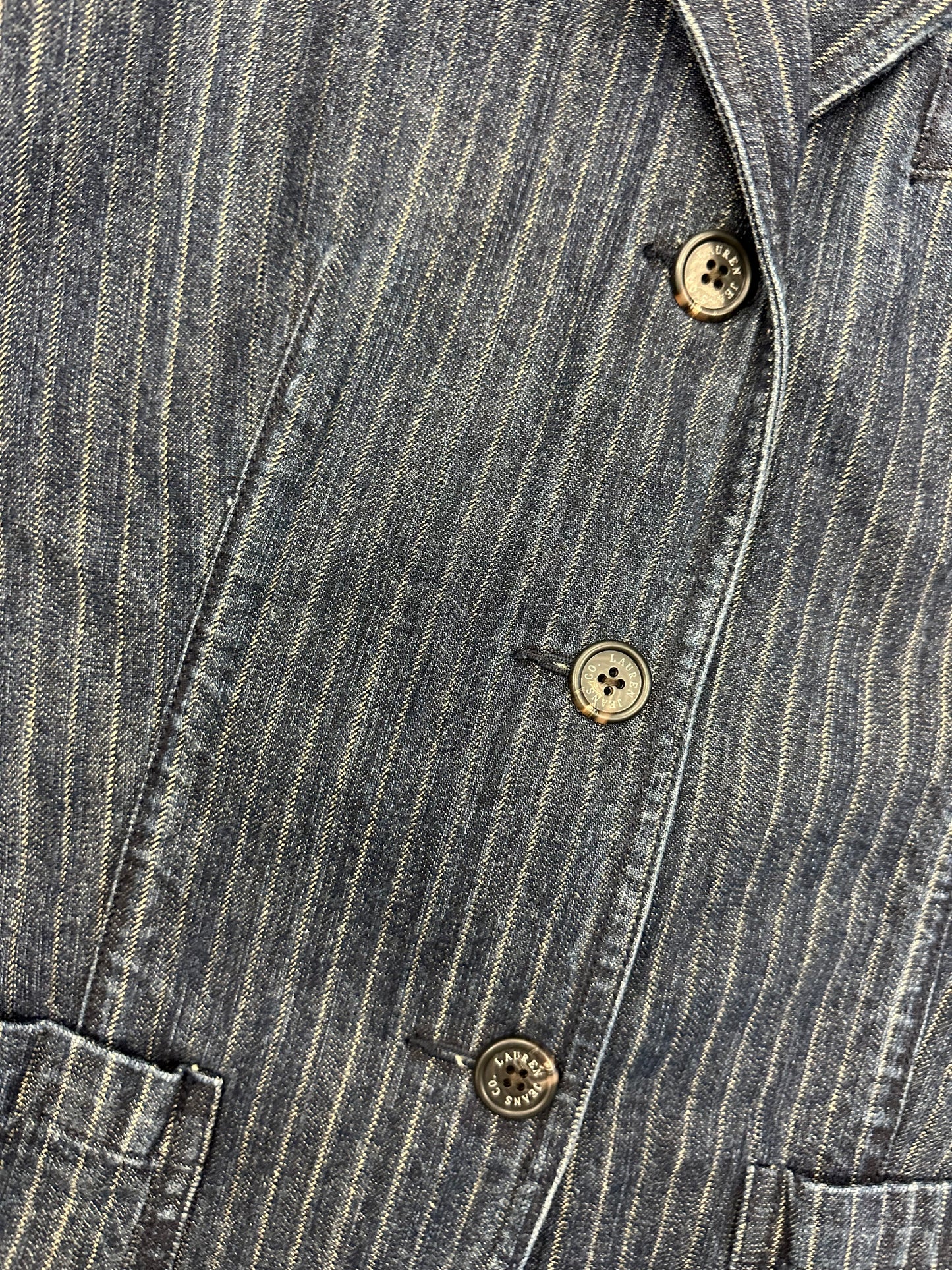 Vintage Ralph Lauren Pinstripe Denim Blazer