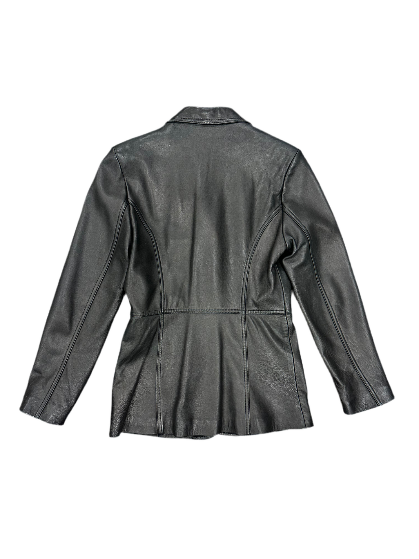 Vintage Black Leather Blazer
