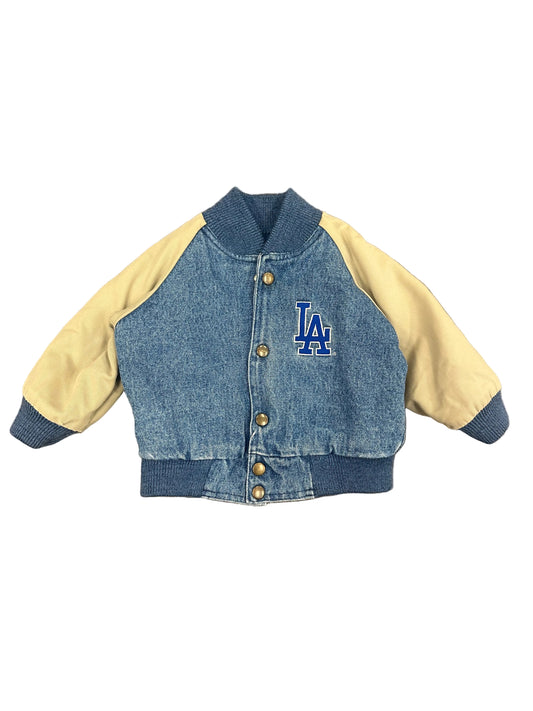 Vintage 90s Baby Dodgers Denim Bomber Jacket