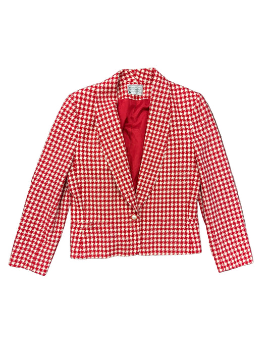 Vintage Red Houndstooth Blazer