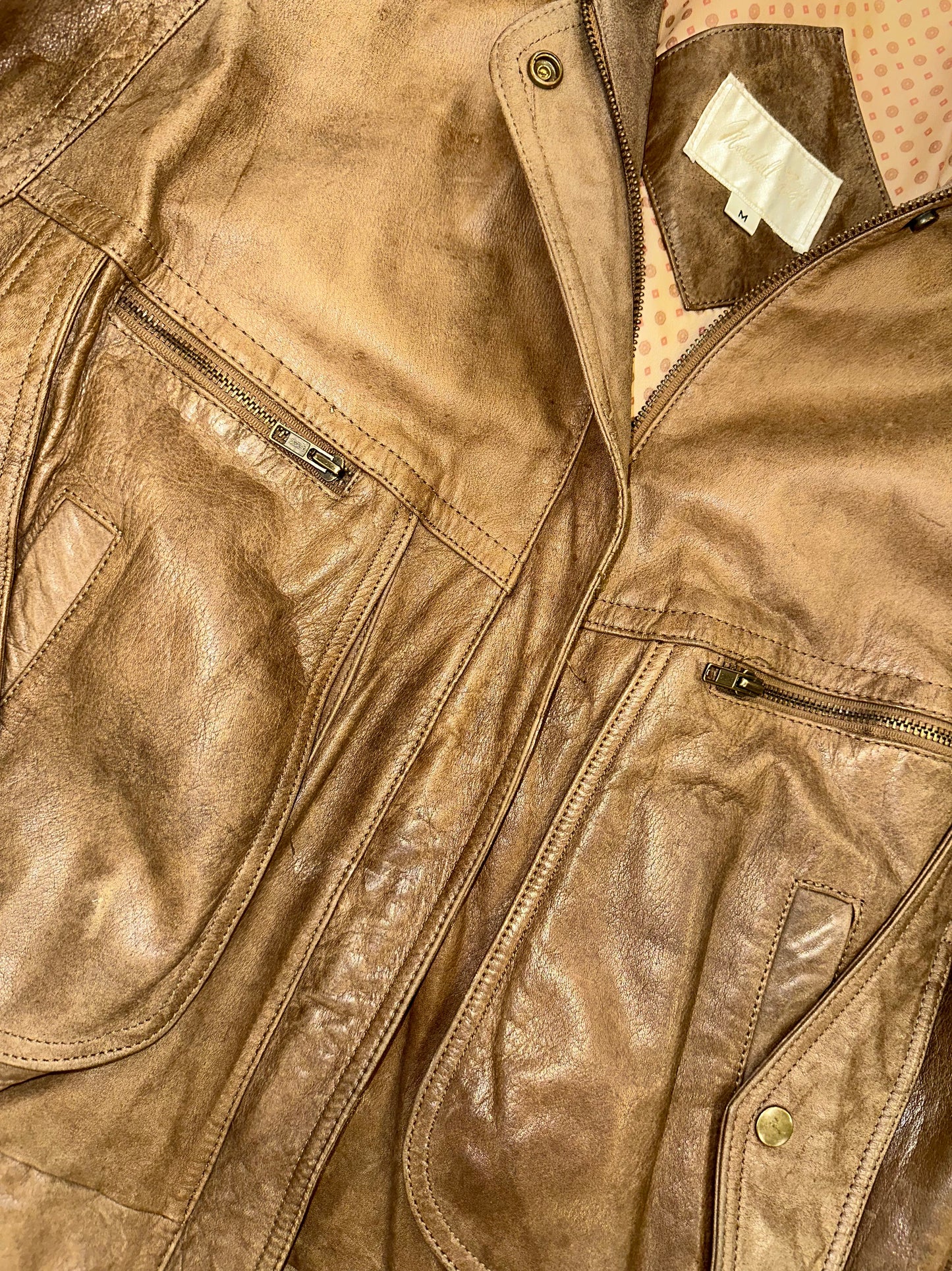 Vintage Leather Bomber Jacket