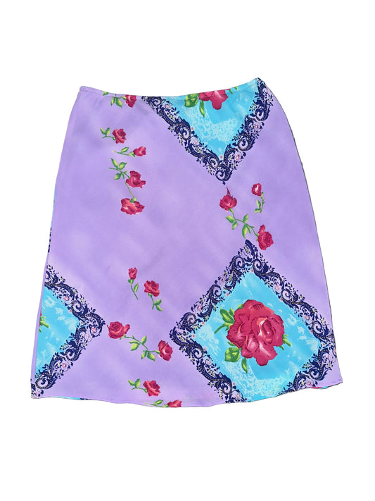 Vintage Purple Floral Skirt