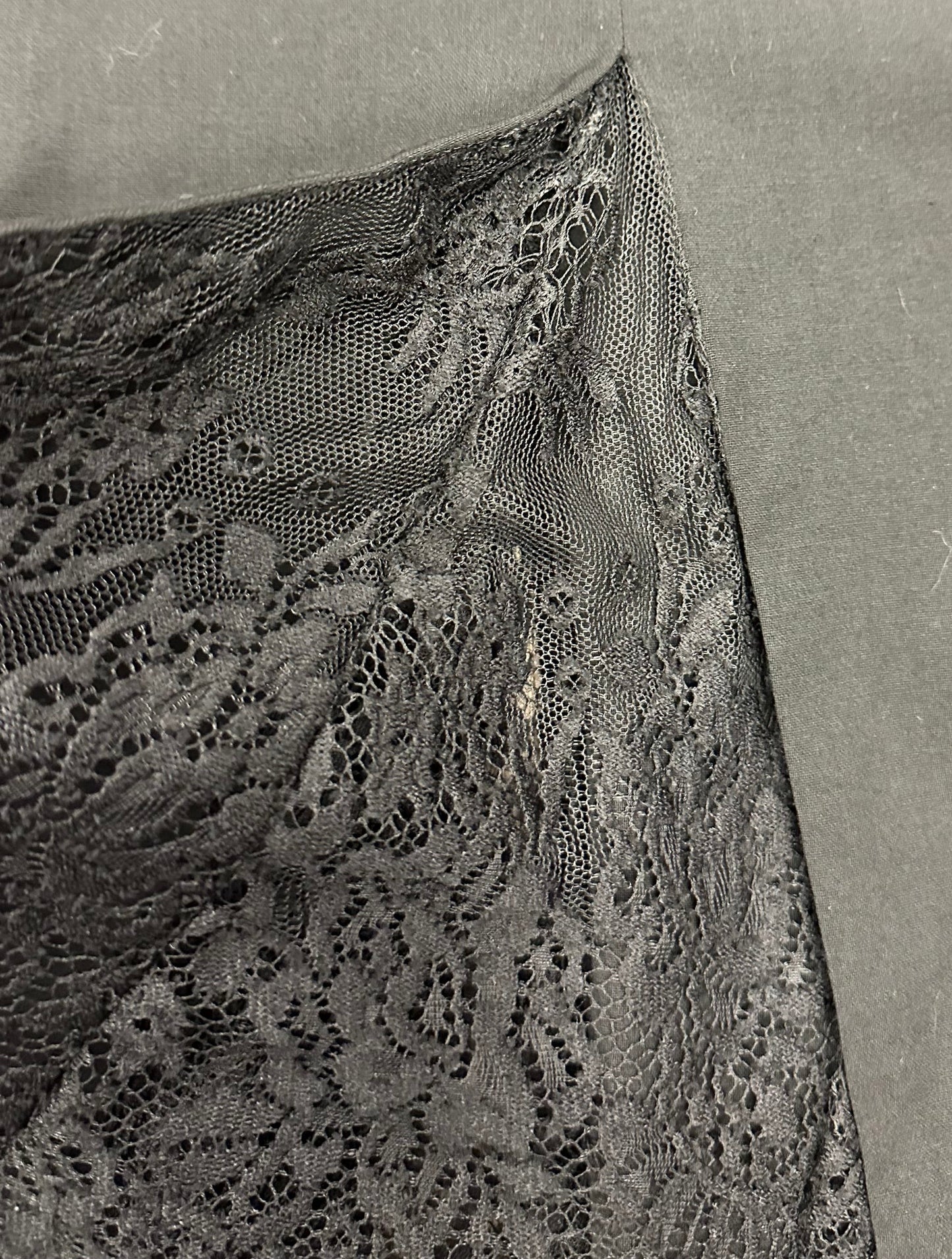 Vintage Bebe Midi Skirt with Lace Paneling