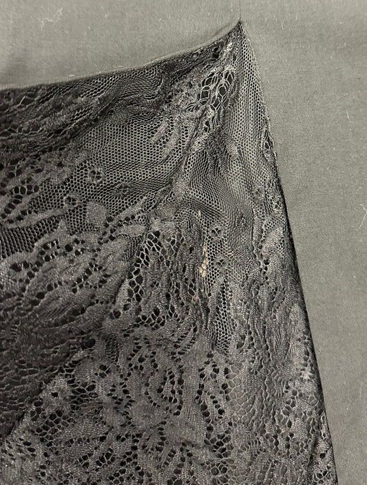 Vintage Bebe Midi Skirt with Lace Paneling