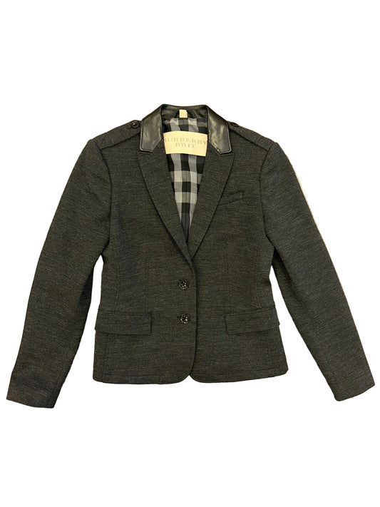 Vintage Burberry Blazer with Leather Accents