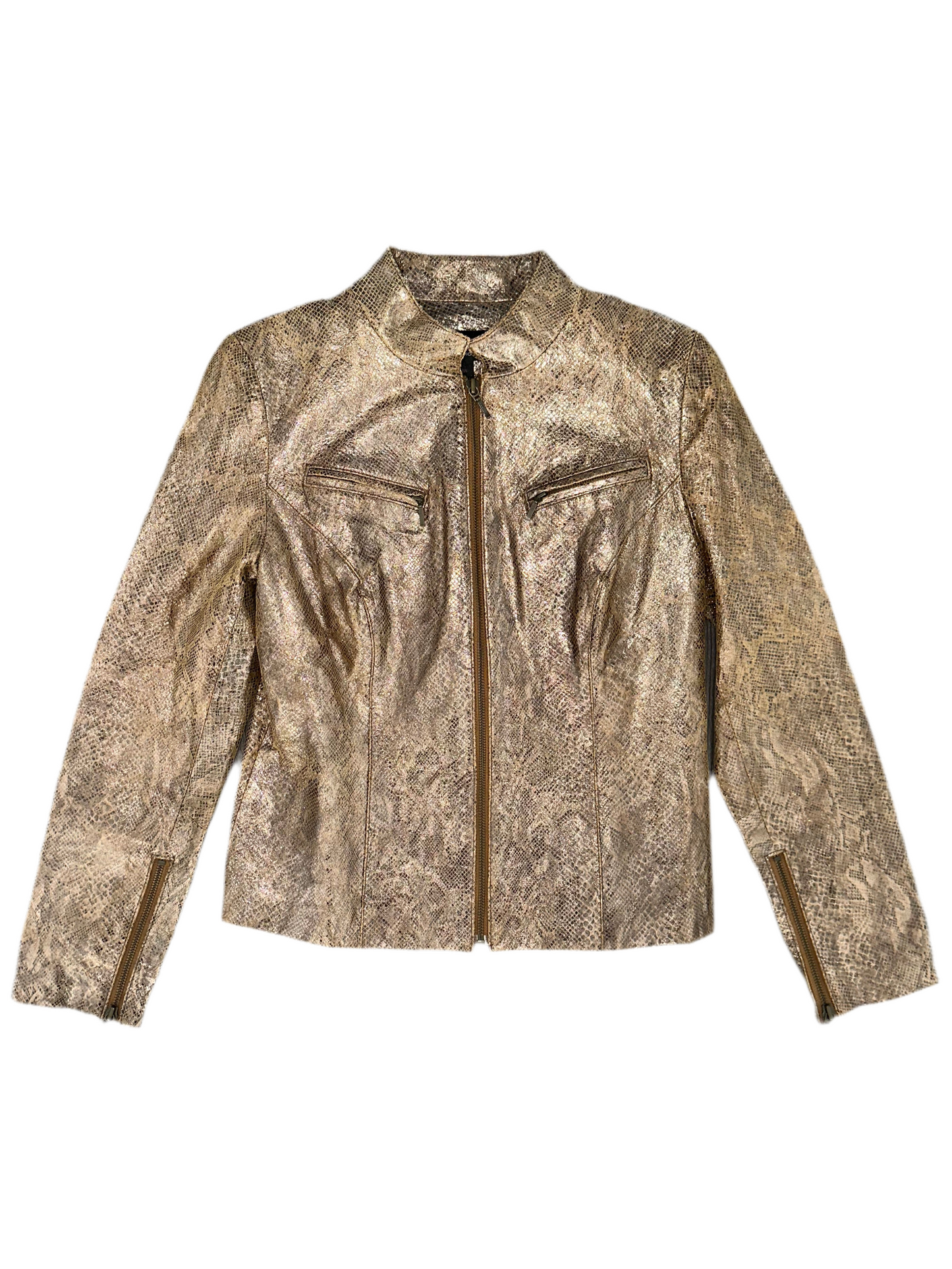 Vintage Gold Leather Jacket