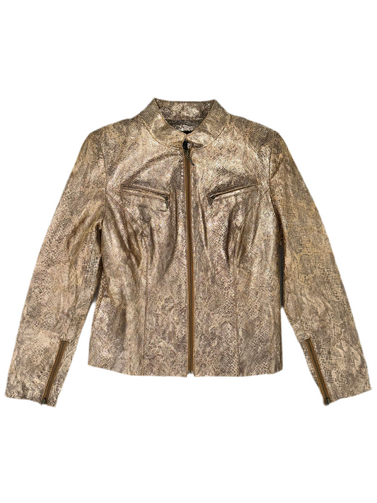Vintage Gold Leather Jacket