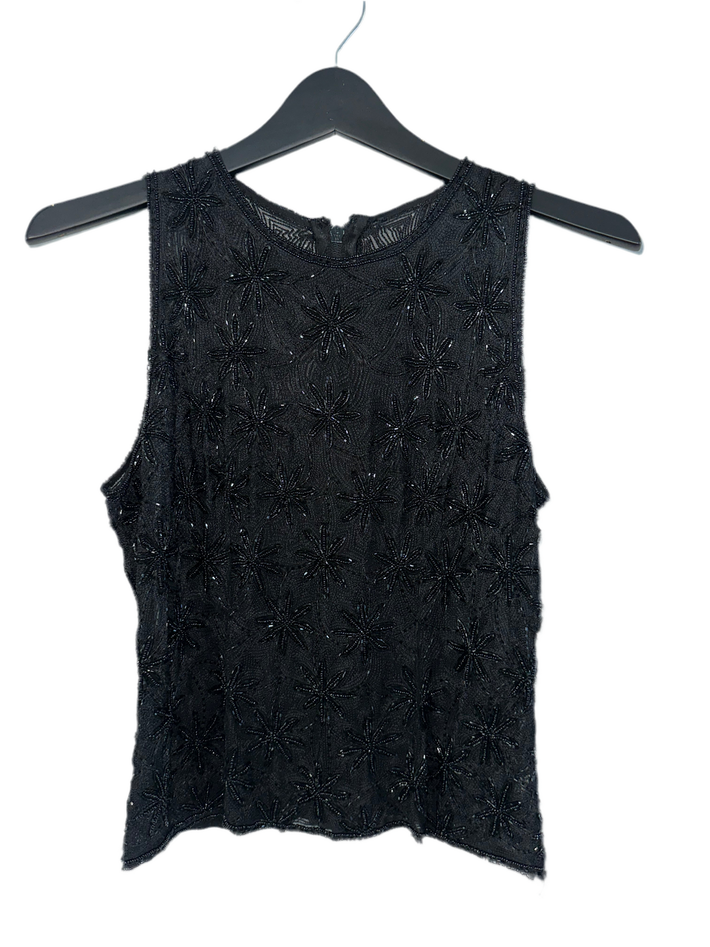 Vintage Sheer Embellished Tank Top