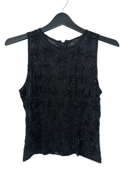 Vintage Sheer Embellished Tank Top