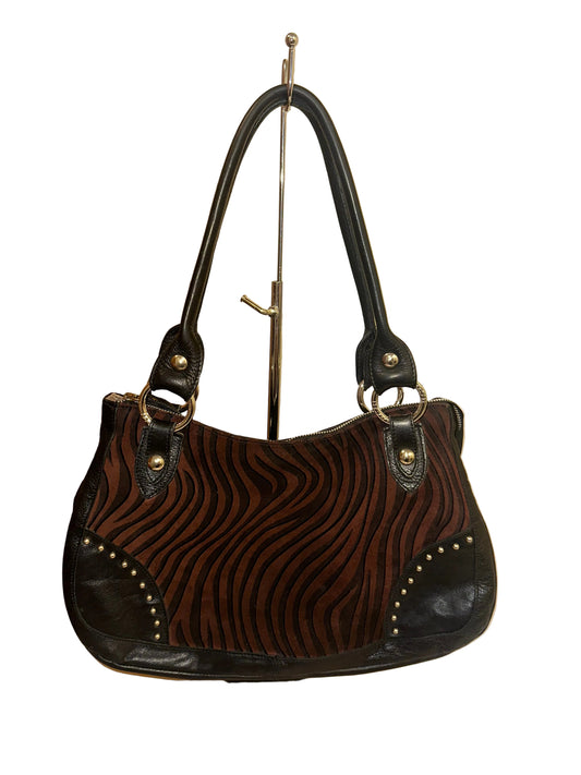 Vintage Animal Print Leather Handbag
