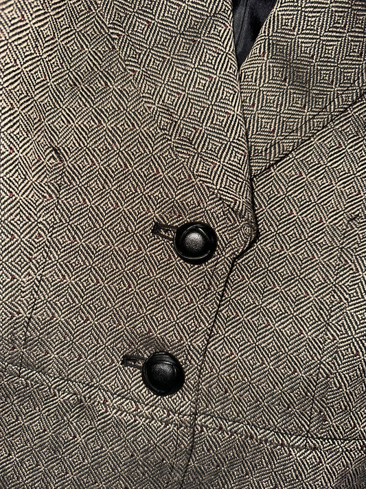 Vintage Peplum Style Cropped Blazer