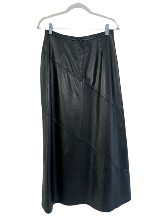 Vintage Long Leather Skirt