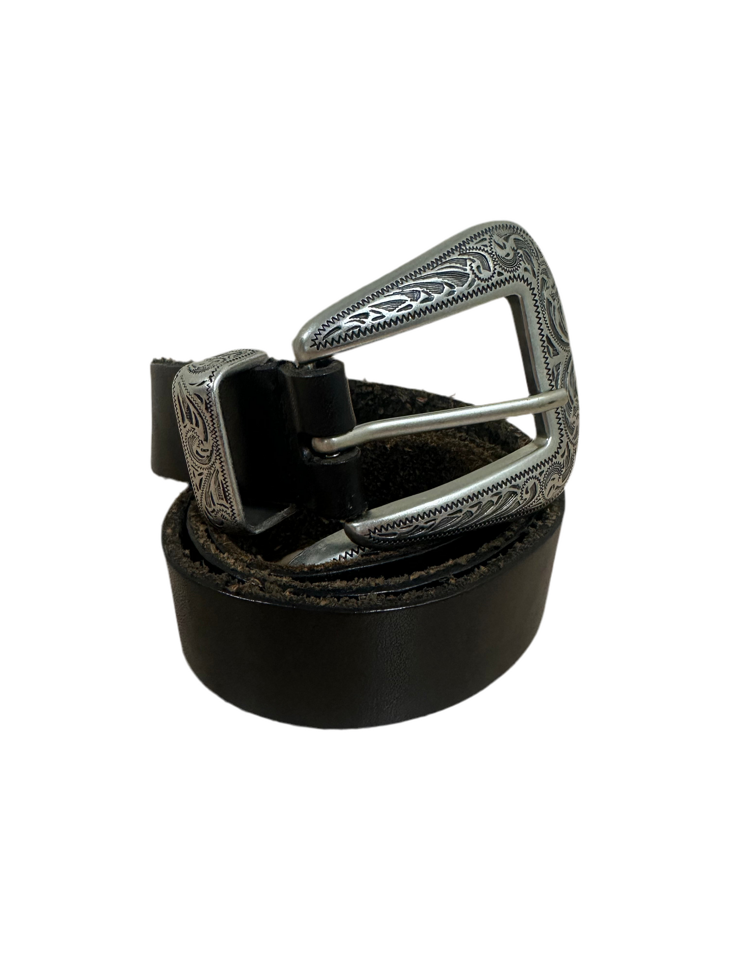 Vintage Black Leather Belt