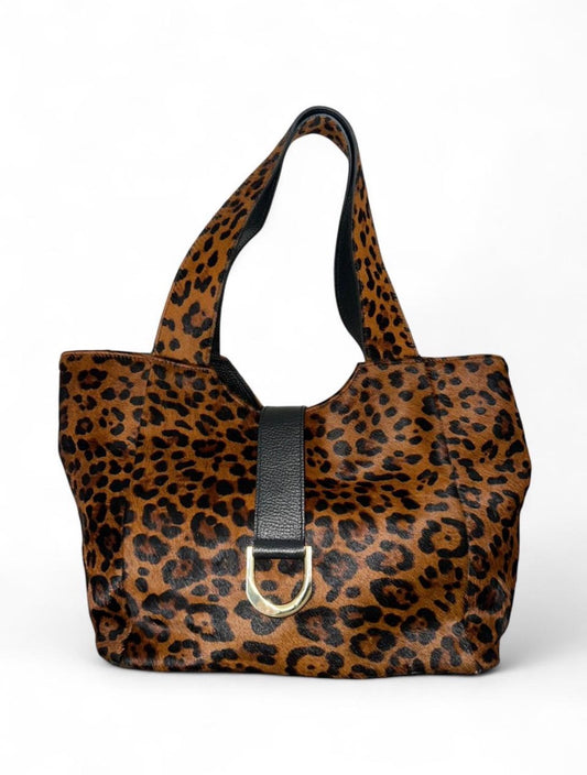 Vintage Leopard Genuine Leather and Ponyhair Tote Bag