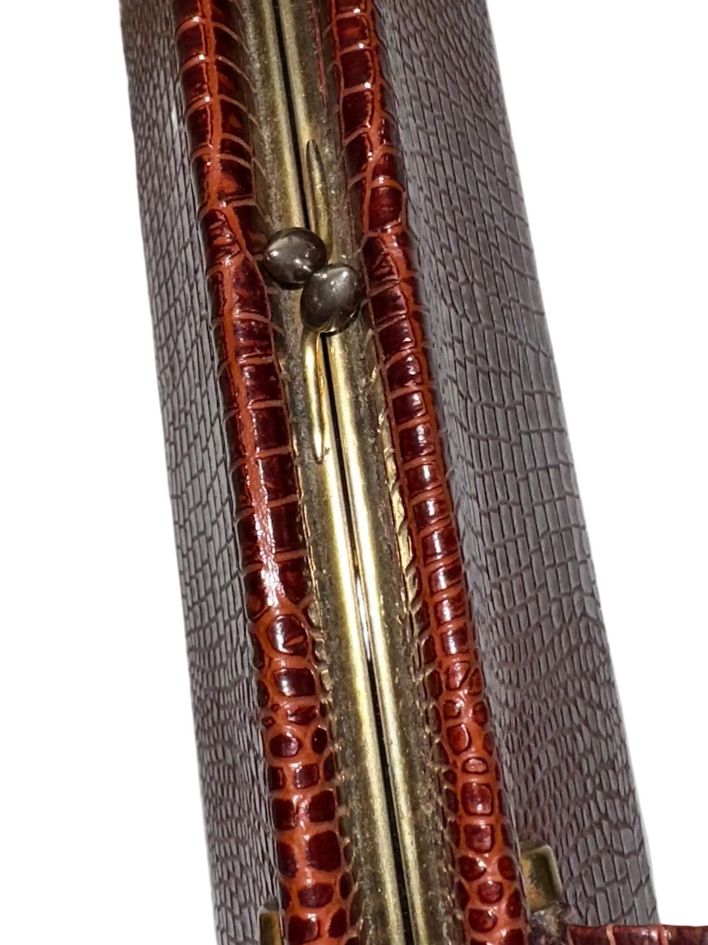 Vintage Leather Croc Embossed Handbag