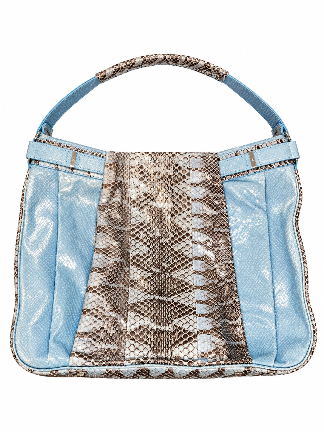 Vintage Blue Snakeskin Shoulder Bag