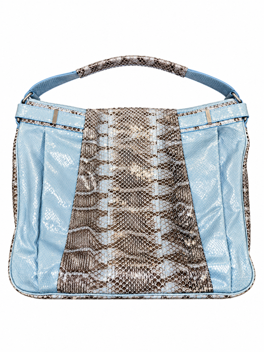 Vintage Blue Snakeskin Shoulder Bag