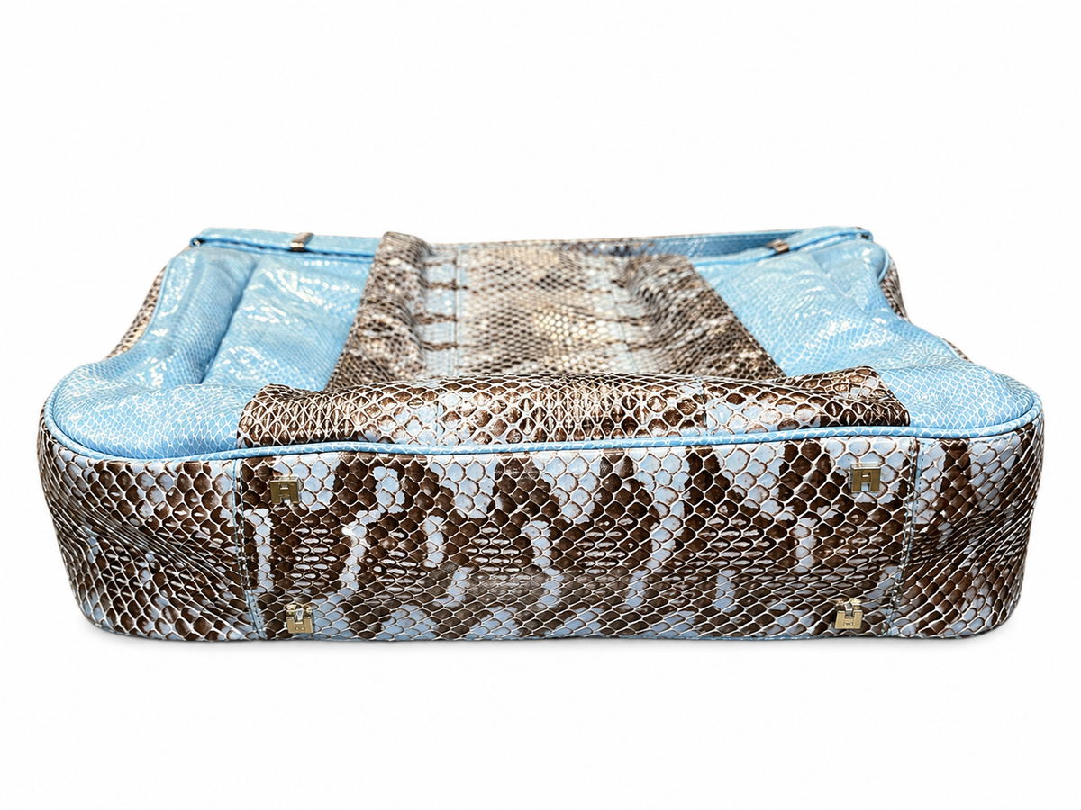 Vintage Blue Snakeskin Shoulder Bag