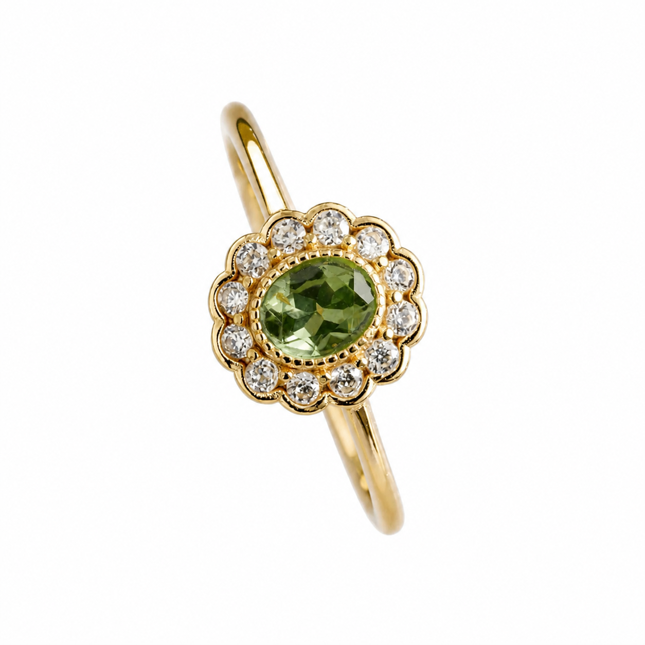 Peridot Rosette Ring