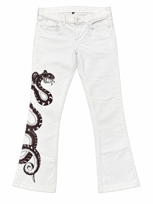 Vintage 90s White Snake Jeans