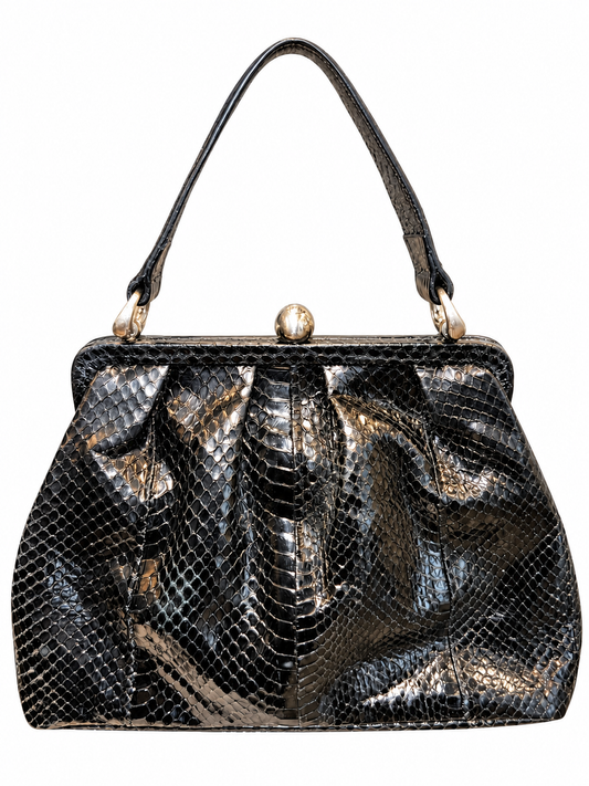 Vintage Snakeskin Leather Handbag