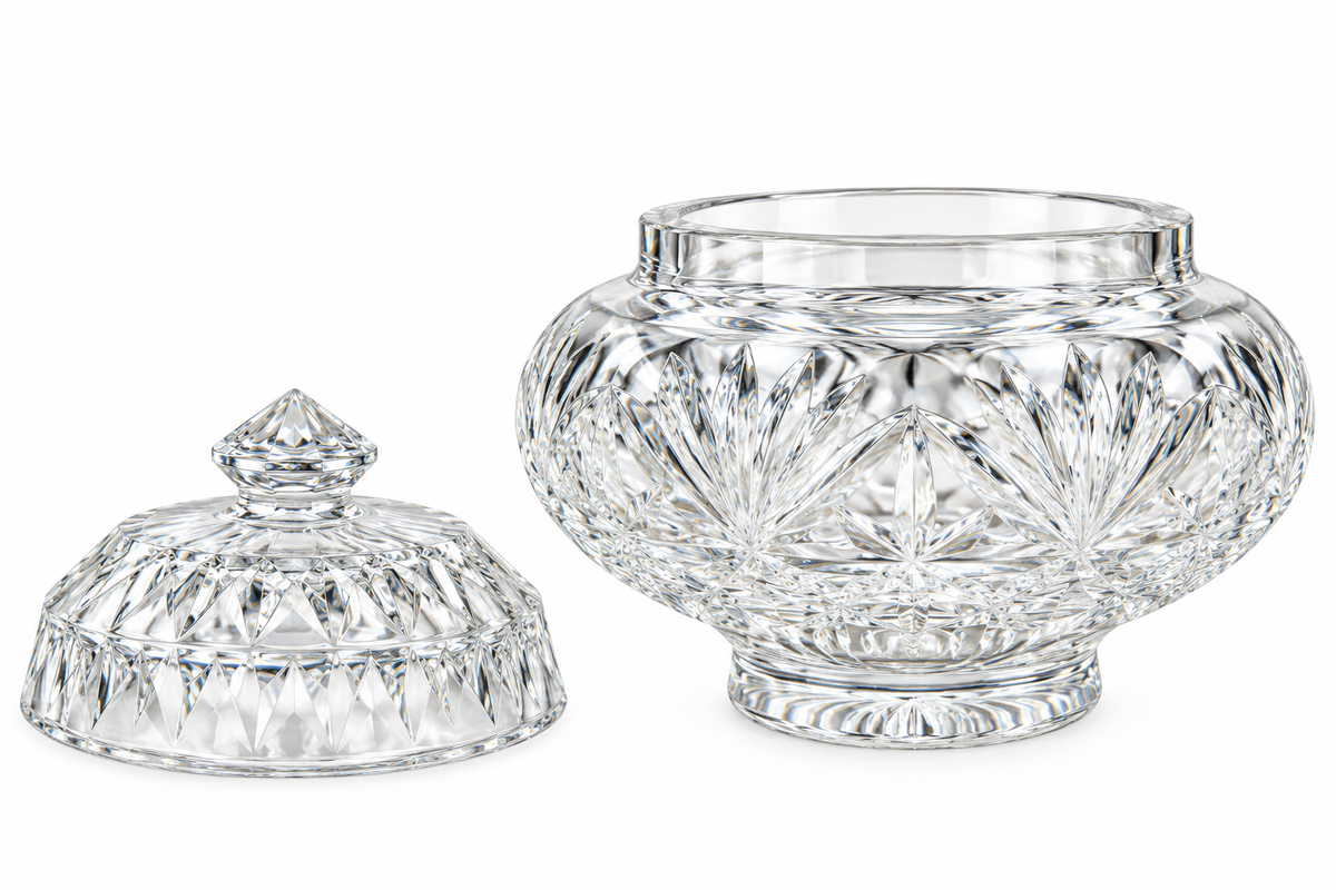 Vintage Crystal Candy Dish with Lid