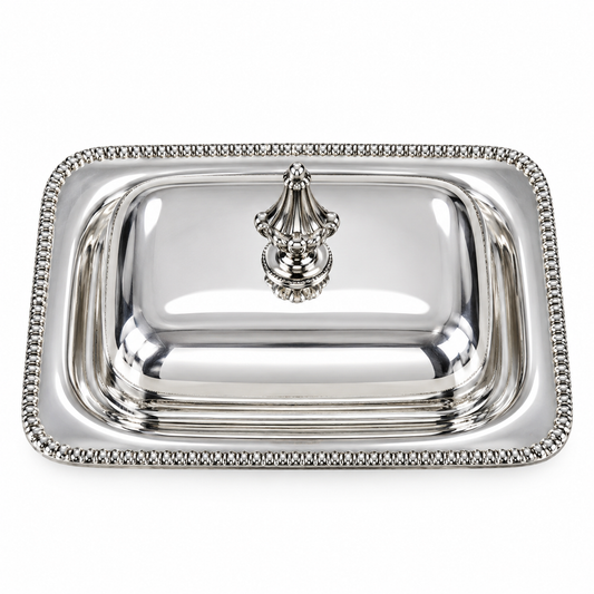 Vintage Footed Silver Butter Dish