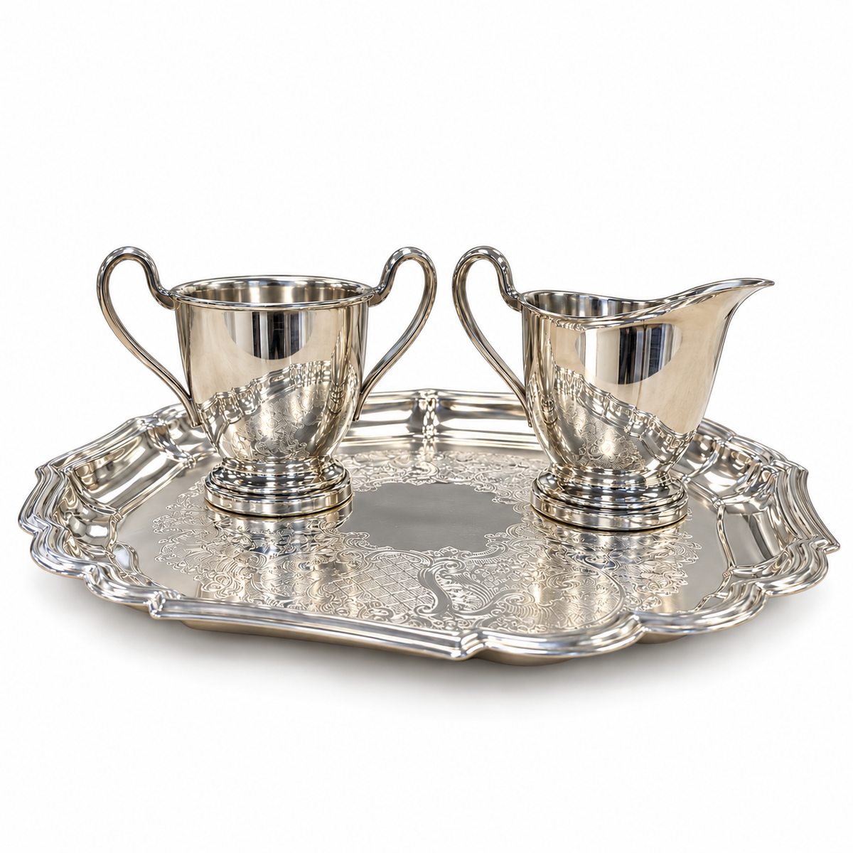 Vintage Silver-Plated Sugar & Creamer Set