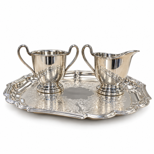 Vintage Silver-Plated Sugar & Creamer Set