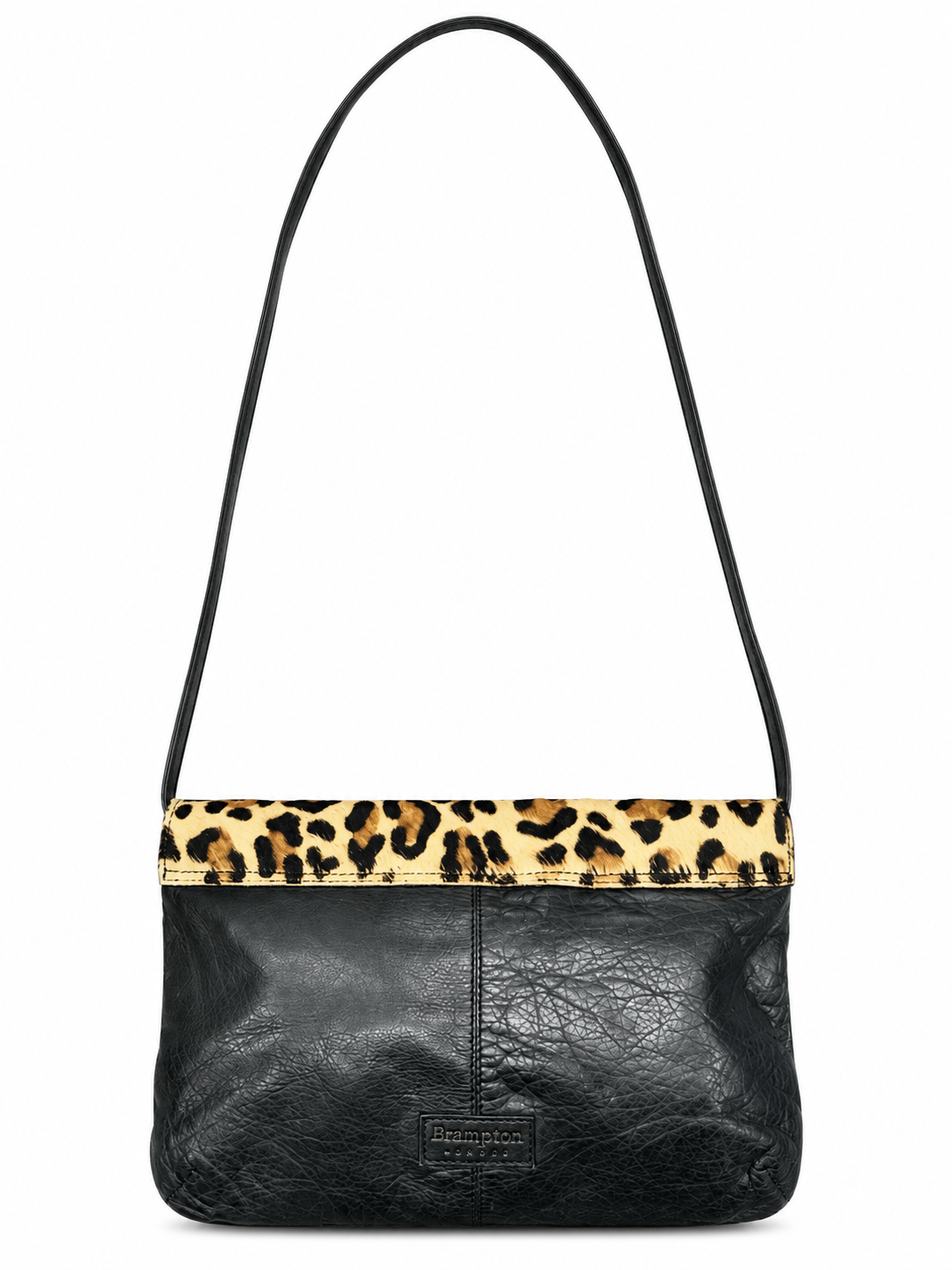 Vintage Leather & Leopard Calfhair Crossbody Purse