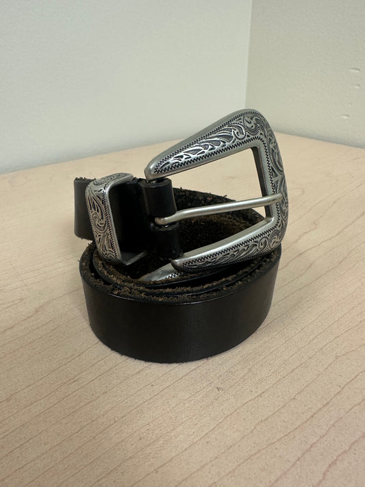 Vintage Black Leather Belt