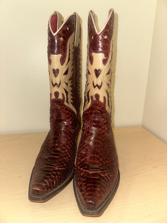 Vintage Snakeskin Cowboy Boots