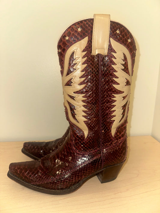 Vintage Snakeskin Cowboy Boots