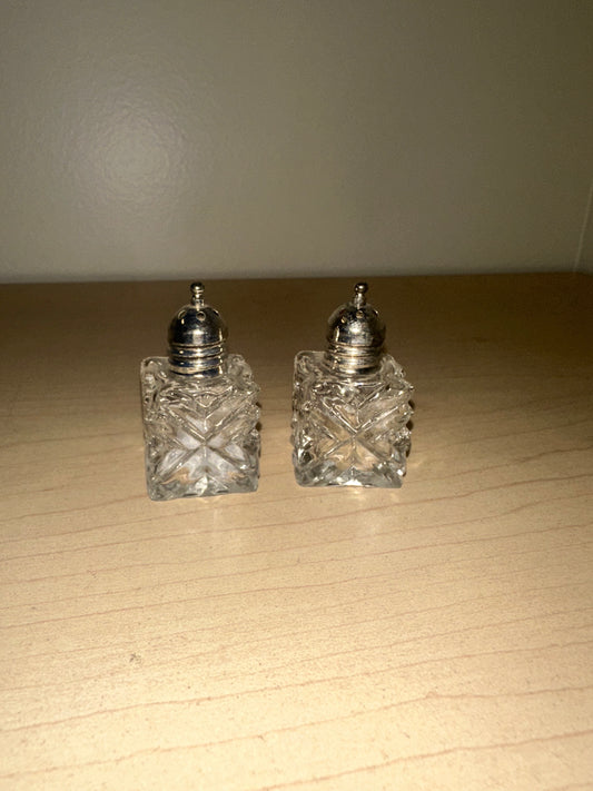 Tiny Crystal Salt and Pepper Shakers