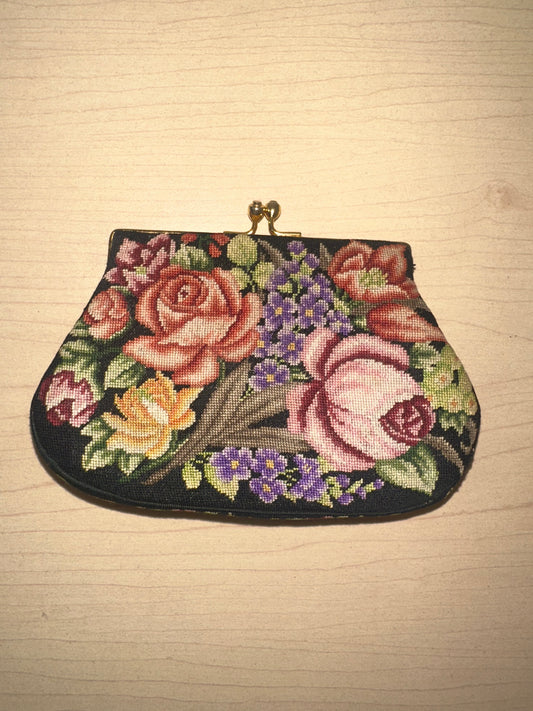 Antique Needlepoint Coin Pouch