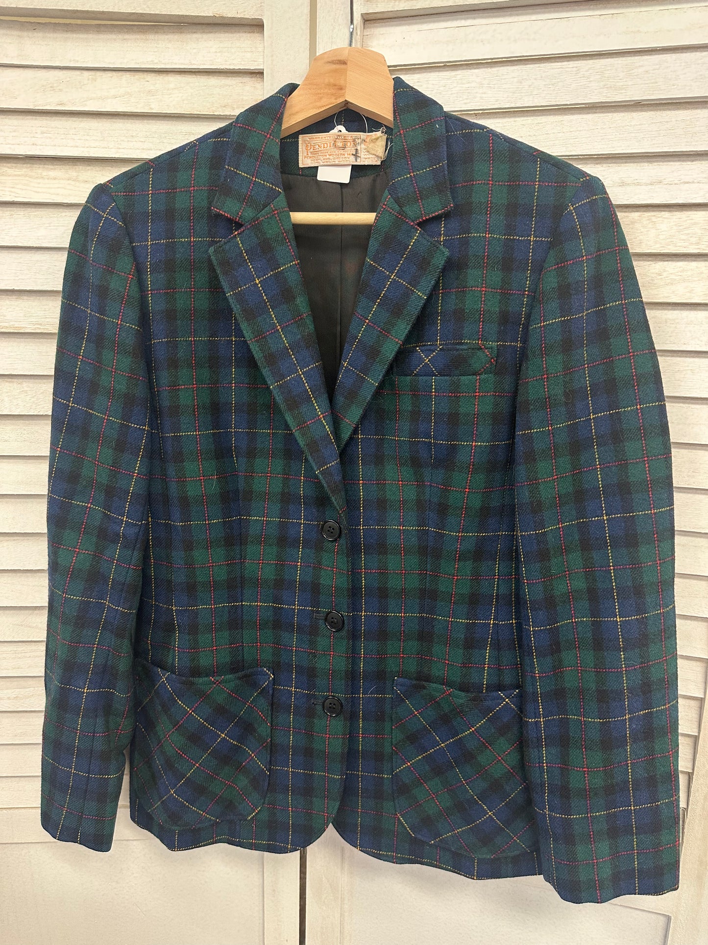 Vintage Plaid Pendleton Blazer