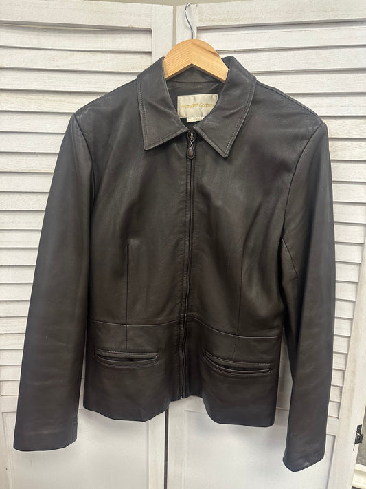Vintage Dark Brown Leather Jacket