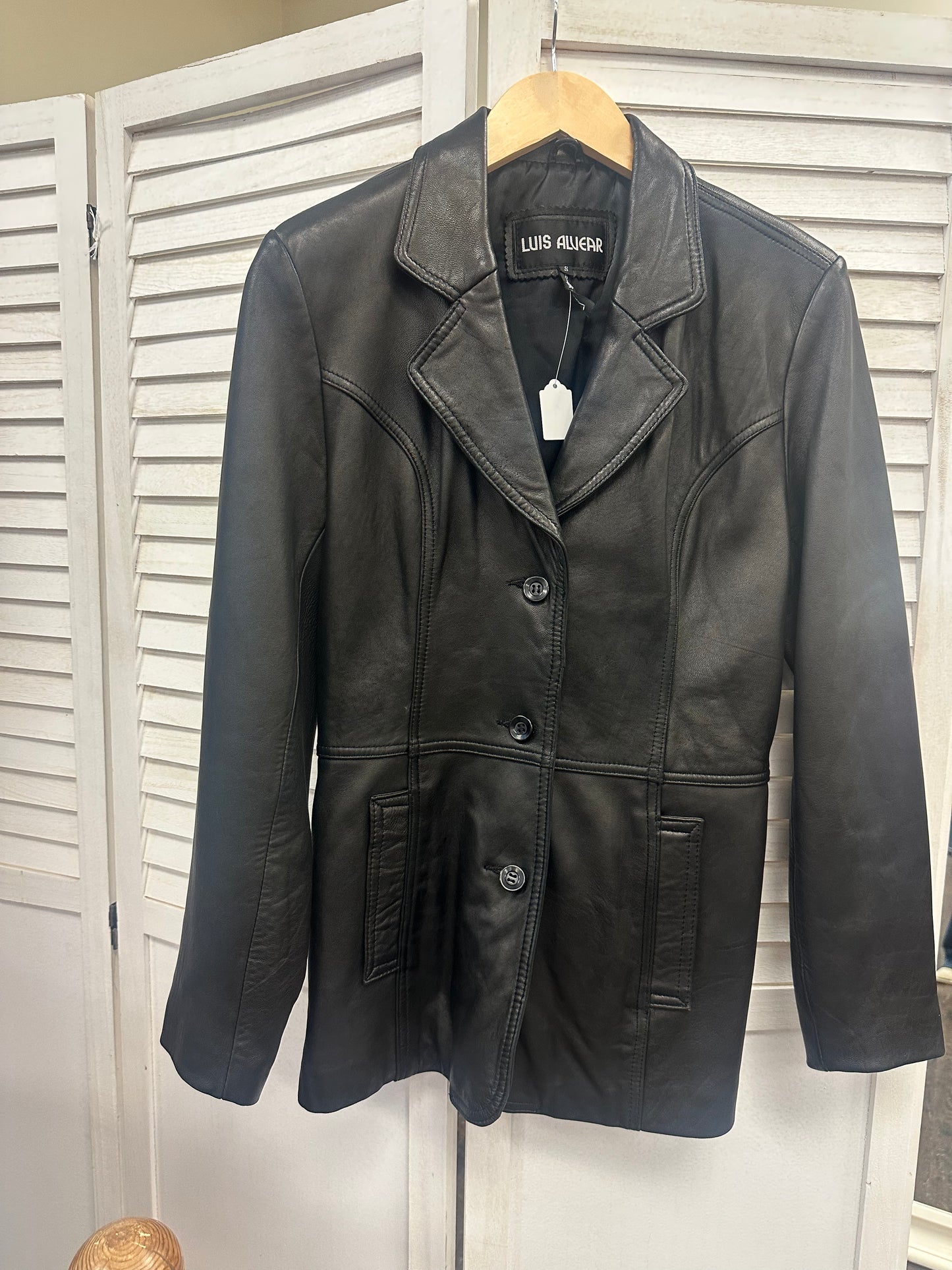 Vintage Black Leather Blazer