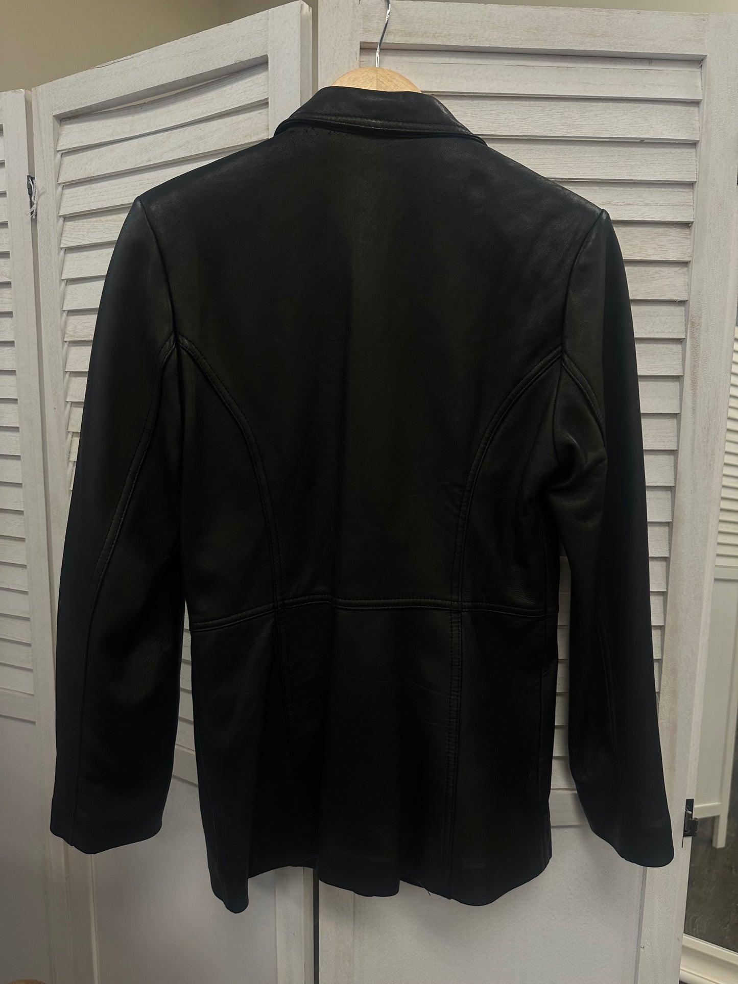 Vintage Black Leather Blazer