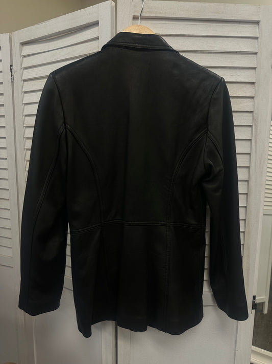 Vintage Black Leather Blazer