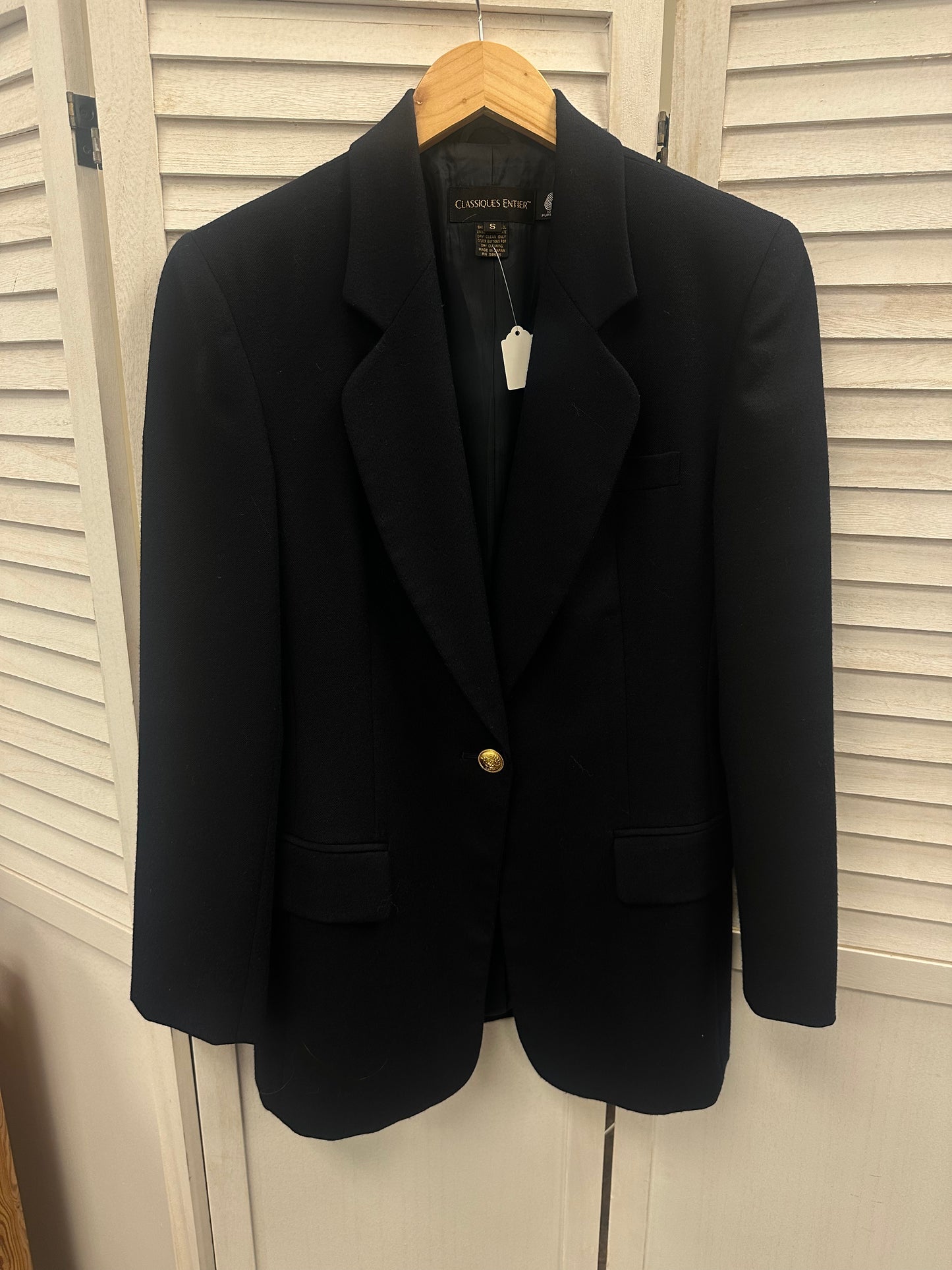 Vintage Wool Navy Blue Blazer